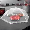 Foldable Food Cover Umbrella-Style Mesh Net with Stainless Steel Frame Fly Protection Food Cover for Indoor Outdoor Use