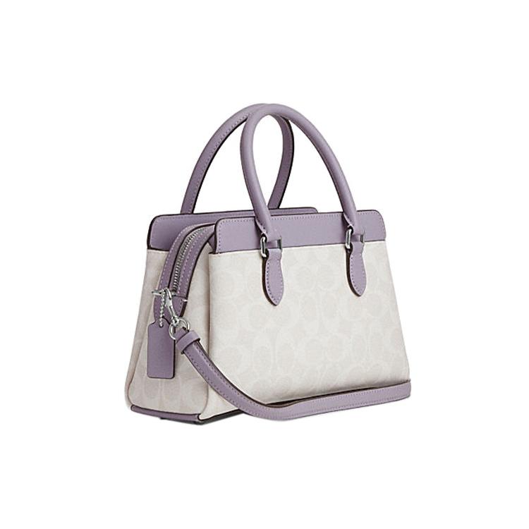New COACH Darcie PVC Tote Bag, Shopping Bag, Shoulder Bag, Crossbody Bag, Handbag Mini Women's Purple & White CH174-SVVVJ