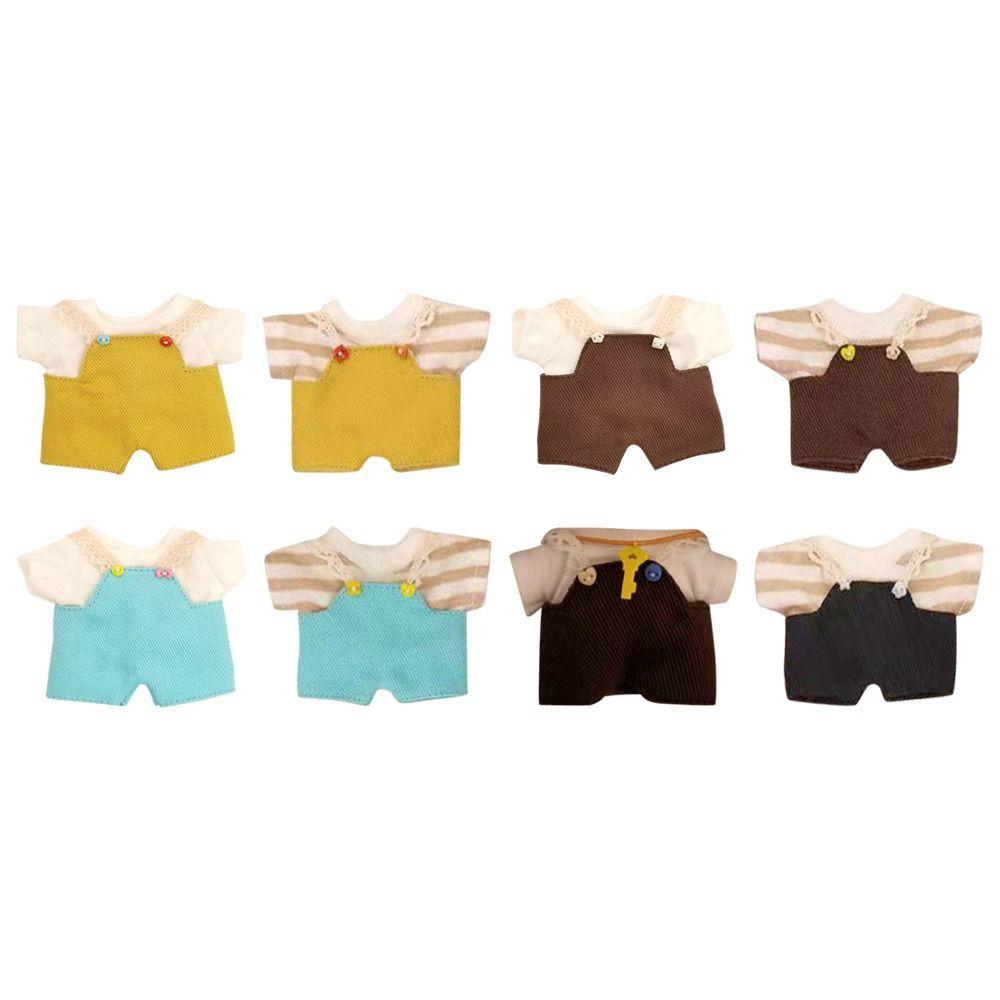 Handmade Doll Rompers Outfits Multi-colors Doll Clothes Doll Pants T-shirt  For 10cm Cotton Dolls