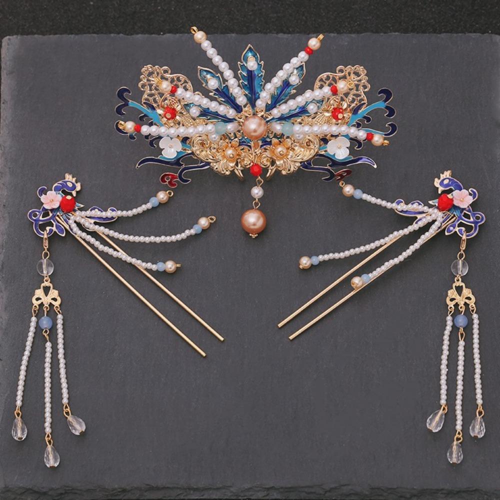 Multicolor Tassel Headwear Chinese Style Hanfu Headwear New Chinese Decorative Hair Clip