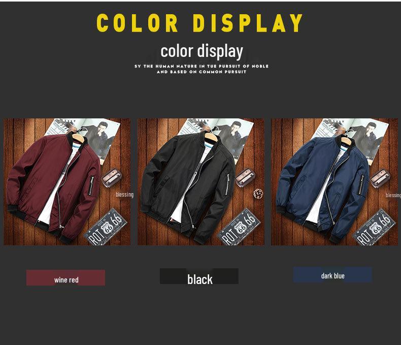 Мужская дышащая повседневная куртка - Без капюшона, на молнии, в японском стиле для весны и осени