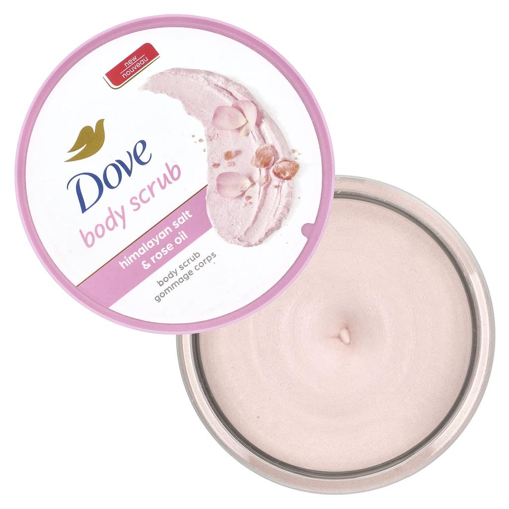 DOVE Body Scrub, Himalayan Salt and Rose Oil, 10.5 Oz (298 G)
