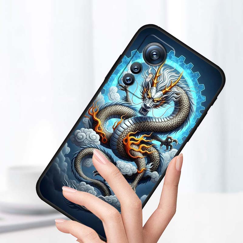 Модная иллюстрация дракона для Xiaomi Mi 15 14 13 13T 12 12T 12S 11 11i 11T Pro Ultra Lite 5G Черный Мягкий Чехол для Телефона