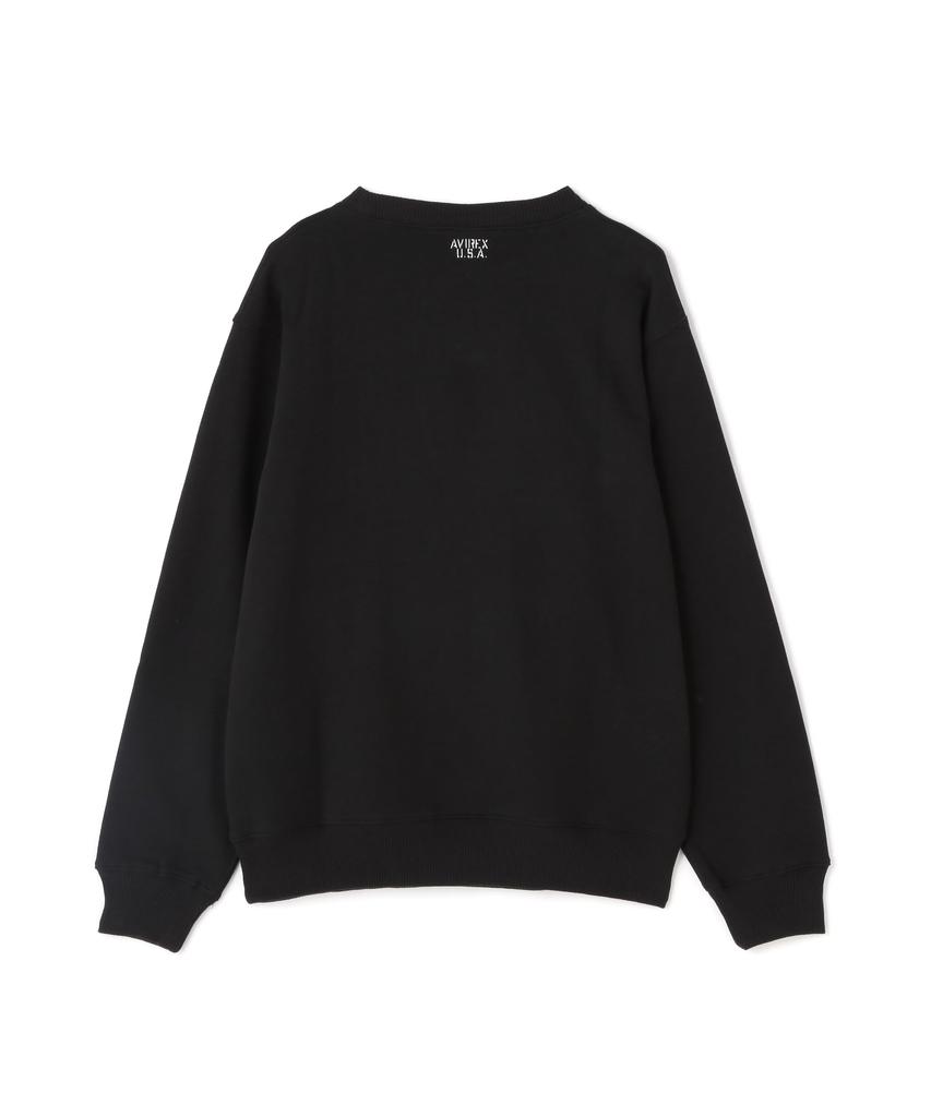 DAILY CREW NECK SWEAT Neck Long Sleeve Sweatshirt 2XL 010 Black [AVIREX] L/S LOGO/Crew / 783-3932003 Men's