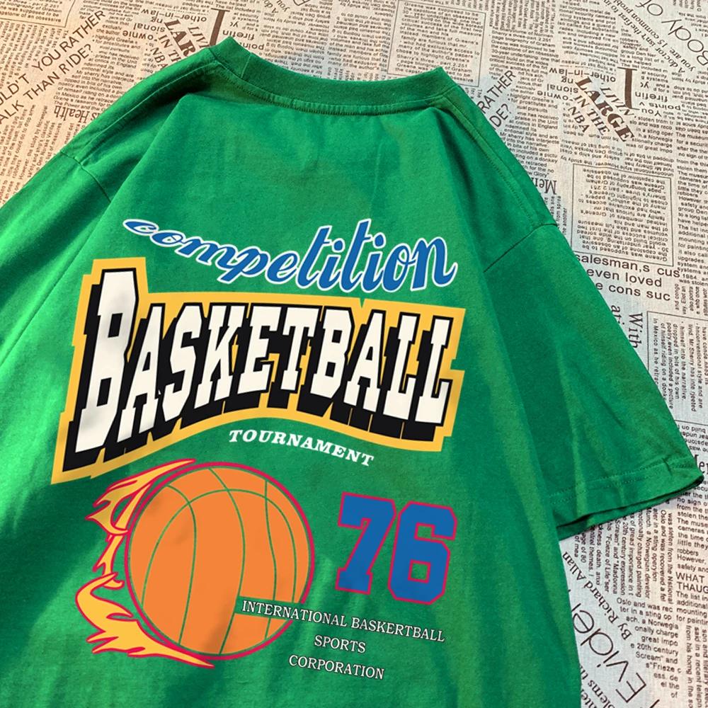 Competition Basketball 76 T-Shirts Men Women Street O-Neck Clothes Loose Oversize T-Shirts Harajuku Cotton Brand Short Sleeve