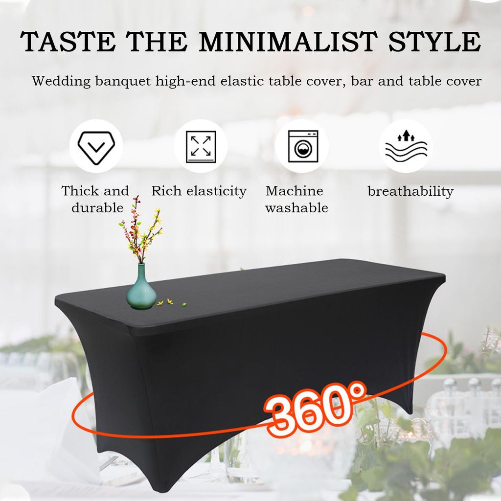 Stretch Spandex Table Covers For 6 Foot Tables - 6 Ft Universal Rectangular Fitted Tablecloth Protector