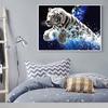 5D DIY Алмазная картина Полная круглая картина с изображением тигра и животных, вышитая алмазами