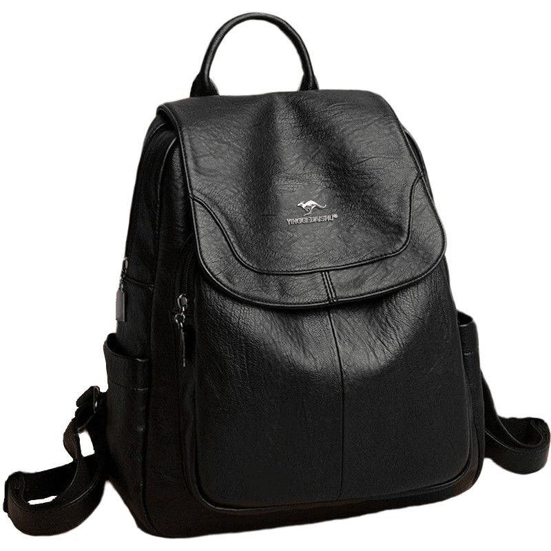 Manufacturer direct supply backpack women's 2025 new PU material fashionable and versatile backpack women's large-capacity travel bag