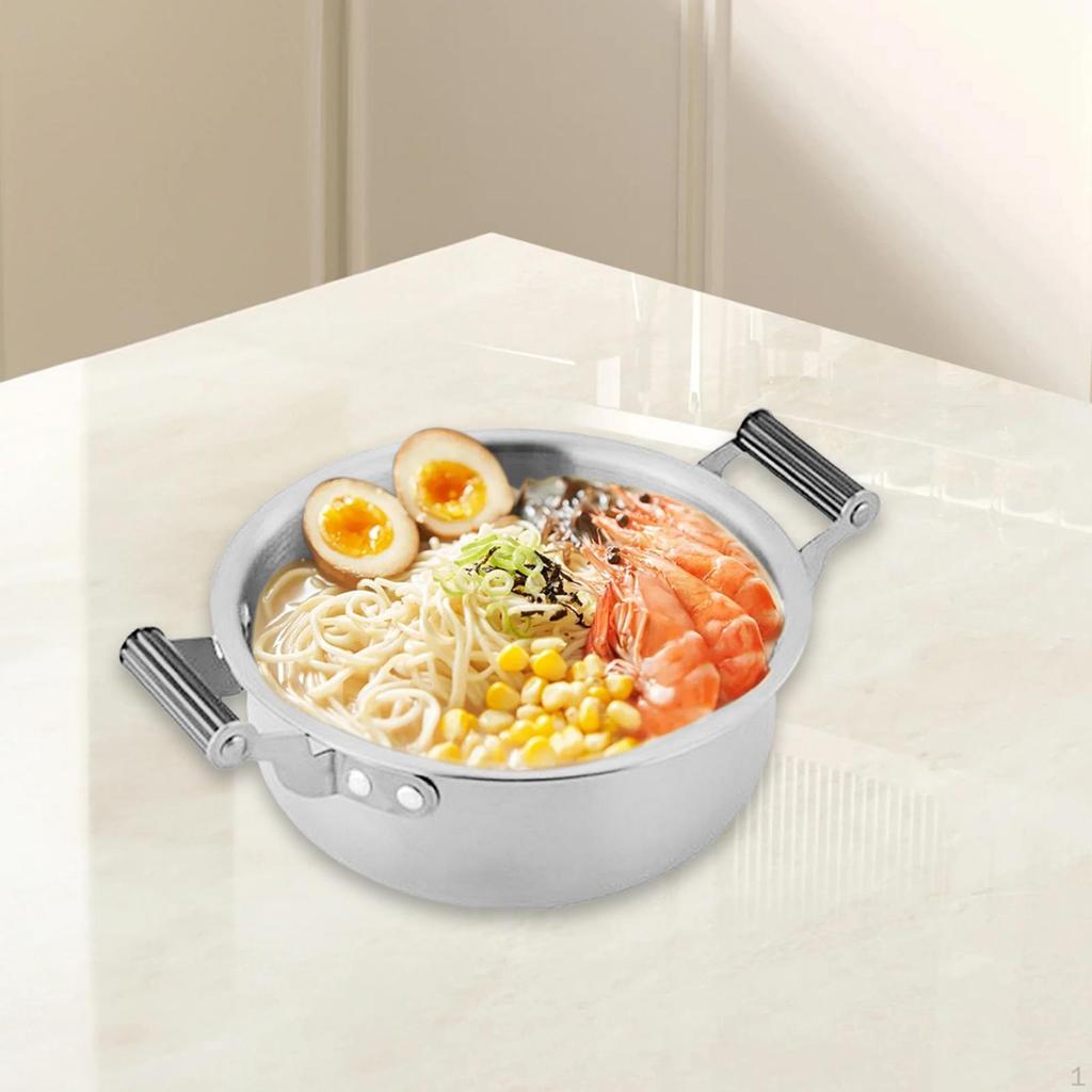 Корейская кастрюля для приготовления рамена для использования на плите с двойными ручками