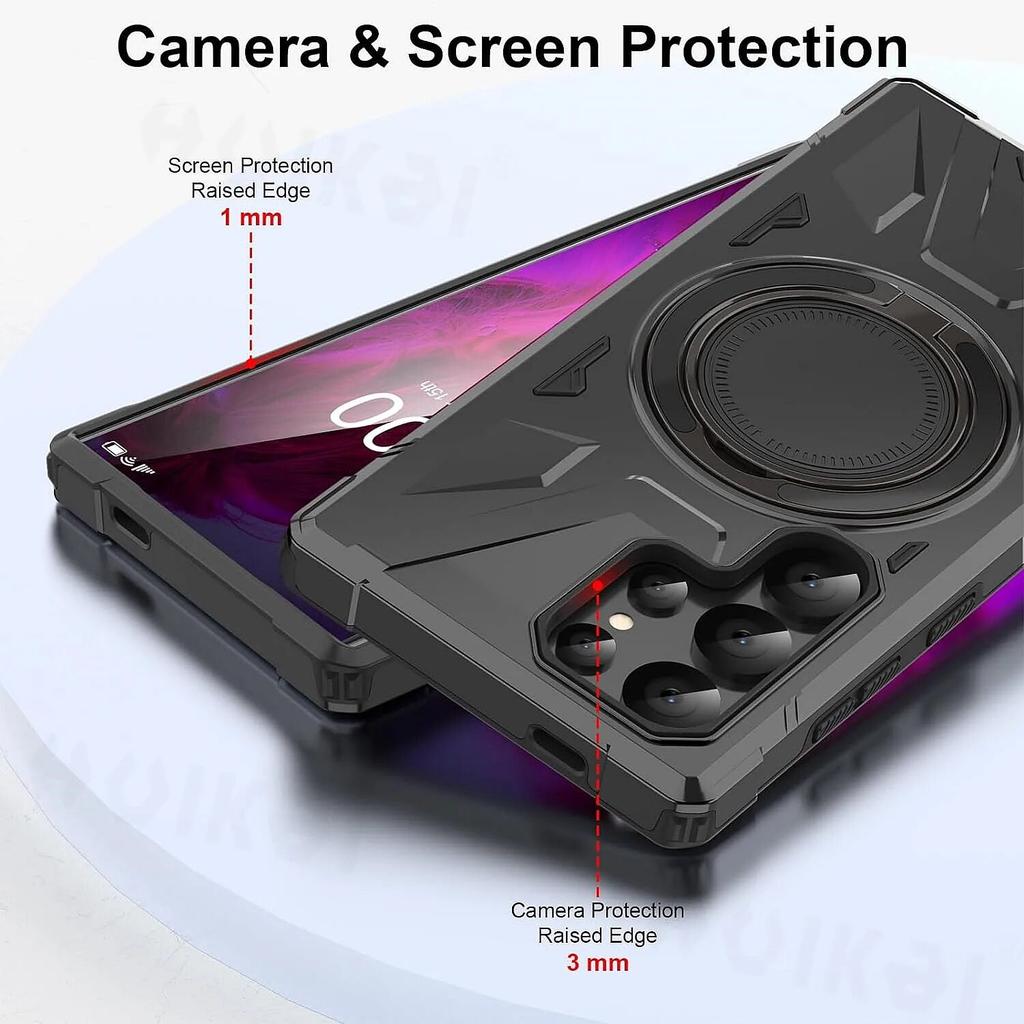 Чехол Armor Magsafe для Samsung Galaxy S24 Ultra S23 Plus S23 FE A15 A54 A14, кольцо-подставка, магнитное кольцо, защитный держатель, подставка, подставка