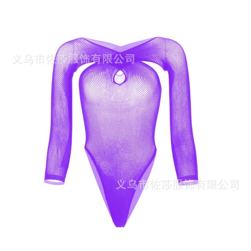 Sexy Underwear Bikini Hip Wrap Three-point Long-sleeved Tights Net Onesie