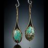 Indian Tribal Brass Dangle Earrings Printing Round Big Boho Resin Stone Long Drop For Women Vintage Jewelry O3D328