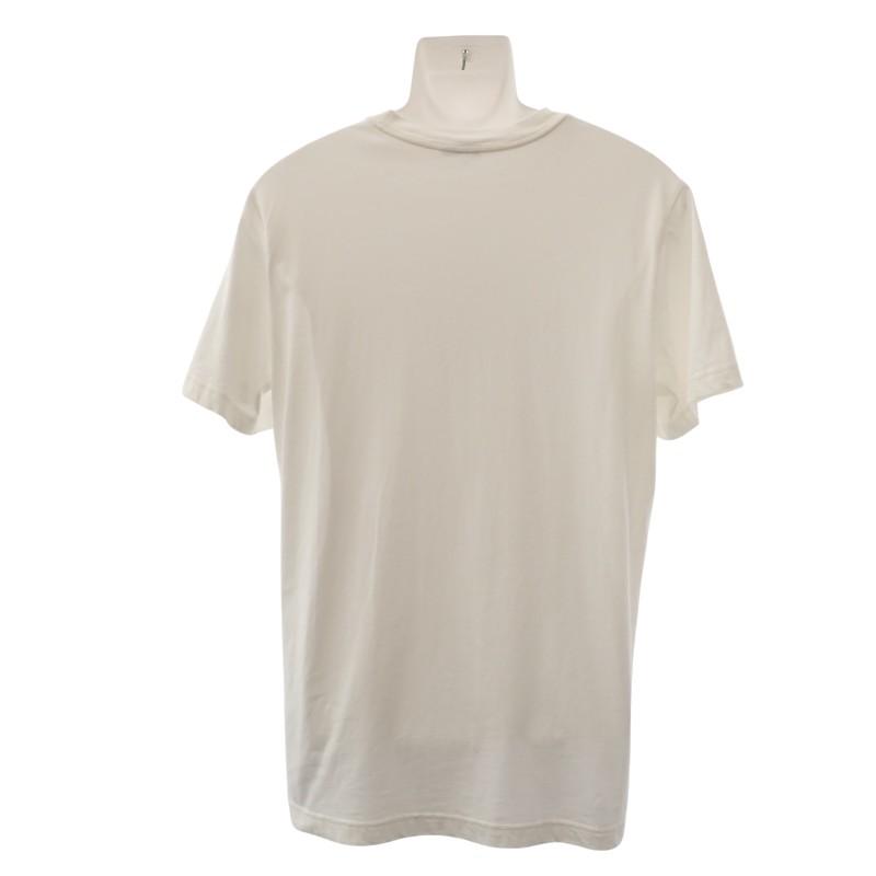 MONCLER  J20918C00018_89ANL L Short sleeve T-shirt white/White cotton/leather mens