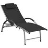 VidaXL Chaise Longue Textilene and Aluminium Black