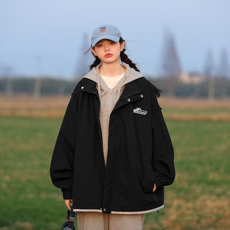 Jacket Men's Hong Kong Style Couple Ruffian Handsome Hooded Jacket New American Trendy Brand Men's Charging Spring and Autumn Men's Clothing