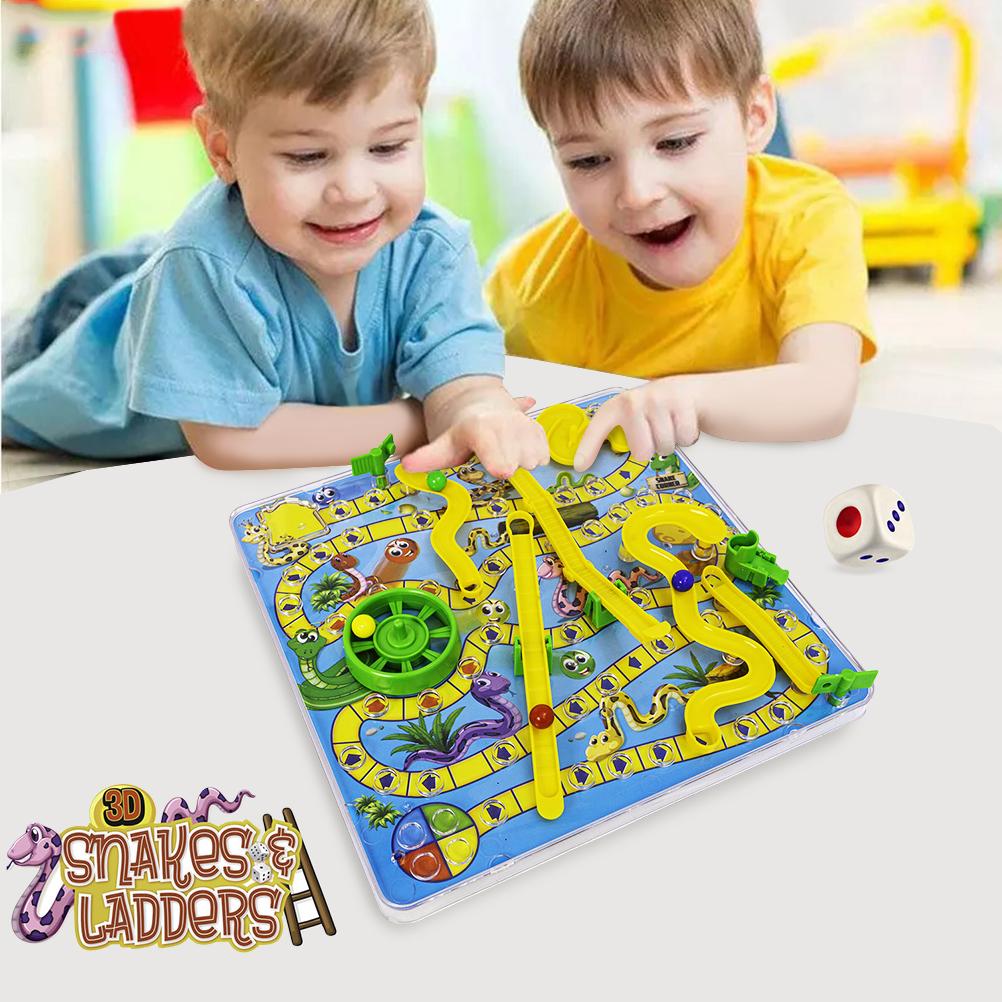 3D Snake Board Game Toy with Ladder Traditional Family Toy Fun Gift for Kids