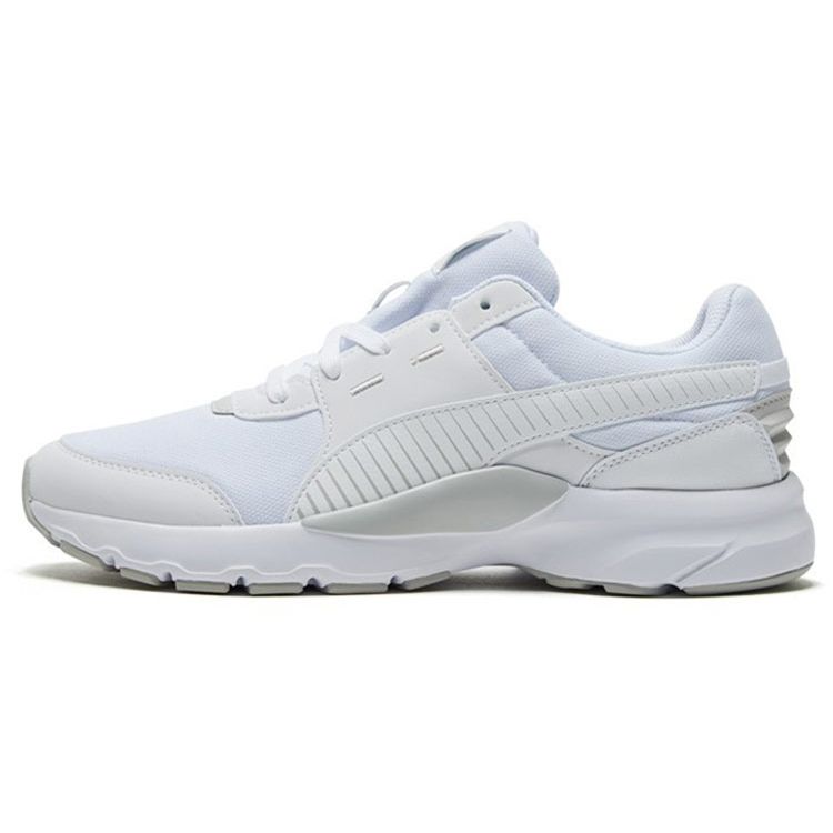 Puma Future Runner Fabric Round Toe Lace-Up Durable Lightweight Low-Top Casual Shoes Men Sneaker White Gray 372611-01