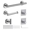 5 Pieces Bathroom Hardware Accessories Set Towel Rack Paper Holder Hook Adhesive Hook Multifunction