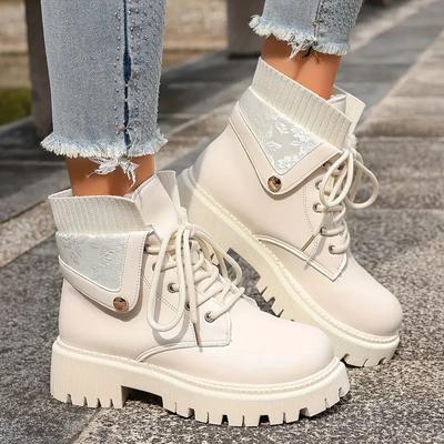 Осень/Зима 2025 Новые женские ботильоны в британском стиле на шнуровке, с увеличением роста и стройнящим эффектом