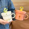 Цветочный горшок Растение Высокая ценность Чашка Кружка Офис Пара Чашка для воды Бытовая керамическая чашка с крышкой Чашка для завтрака Девушки