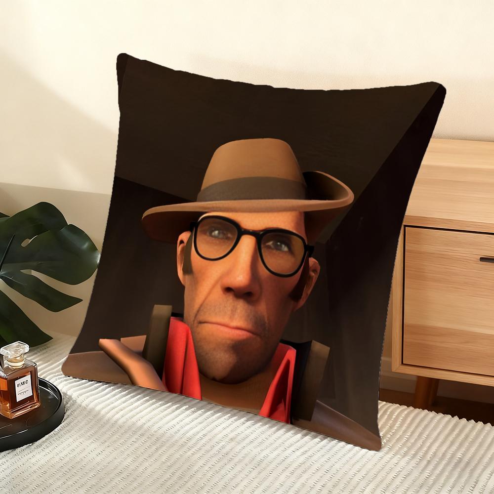 T-Team F-Fortress 2 Чехол для подушки-подушки Мягкий коротковорсовый чехол для подушки Гладкая уютная текстура Эстетичный чехол для подушки Домашний декор