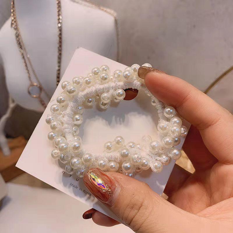 Повязка для волос и браслет двойного назначения с жемчужными бусинами - высокая эластичность, аксессуар для волос в корейском стиле