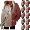 Women's Fashion Sweatshirt Printed Casual Hooded Sweatshirt With Pockets