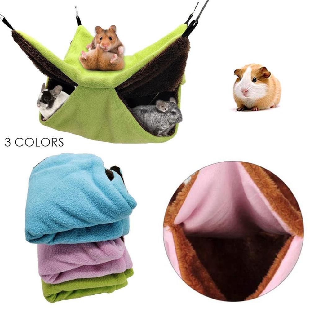 Squirrel Chinchilla Hut Double Layer 2 Tiers Soft Hanging Hamster Bed Cage Tent Parrot Hammock