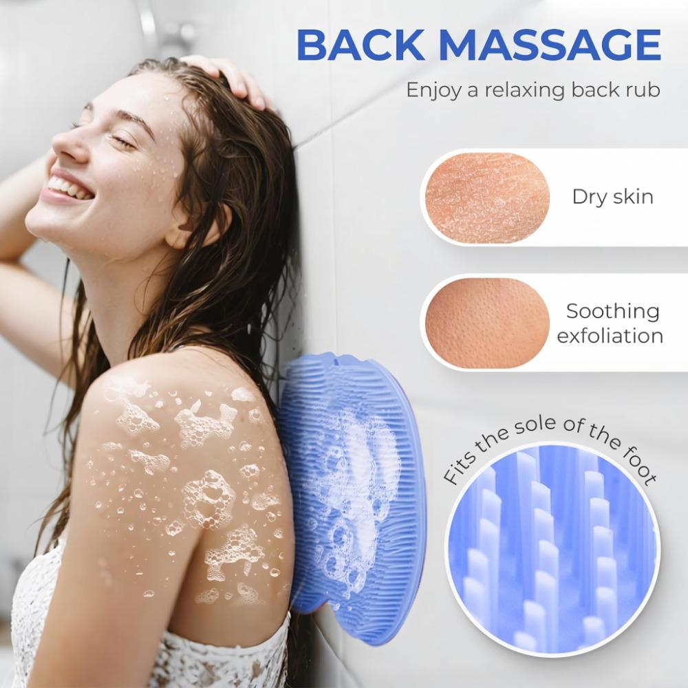 Exfoliation Silicone Foot Cleaning Massage Mat Non Slip Foot Scrubber Pad  for Daily Bath Use