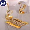 6Pcs Decorative Craft Metal Swan Base Spoon Holder Kitchen Tableware Cutlery Set Creative