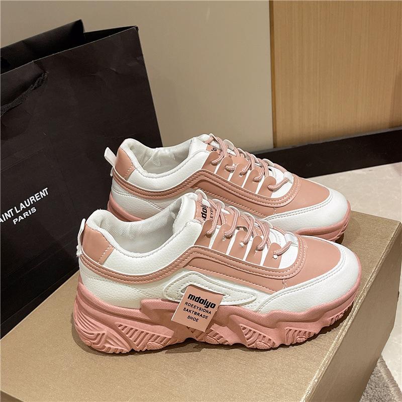 Кроссовки женские 2025 новые весенне-осенние универсальные популярные для отдыха и спорта женские кроссовки ins тренд платформа белые кроссовки