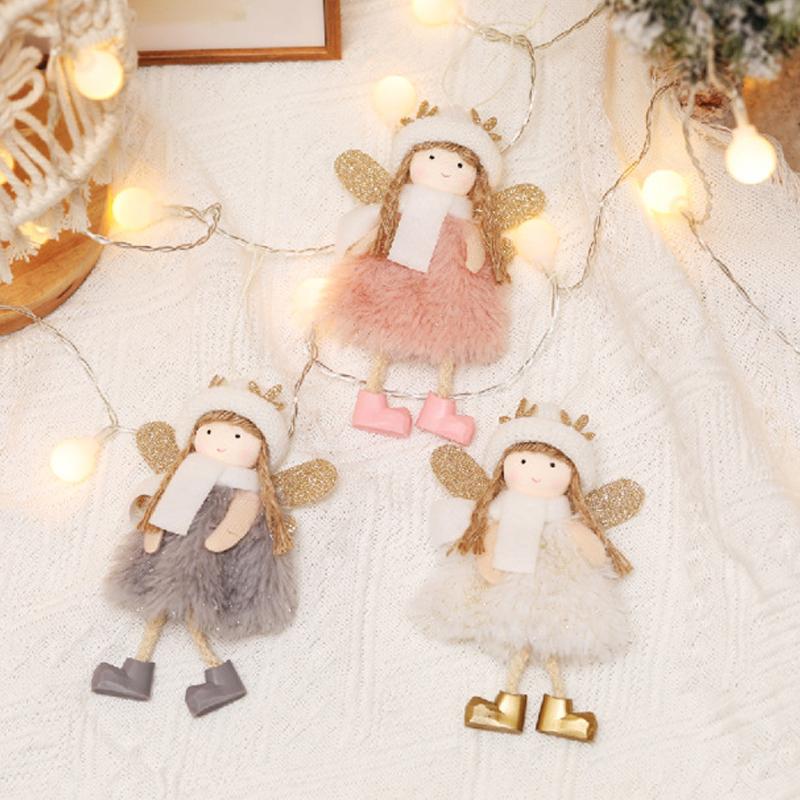 Милая плюшевая кукла, украшение, цилиндр, рог оленя, кулон для девушки, шарф, рог оленя, подвеска с ангелом