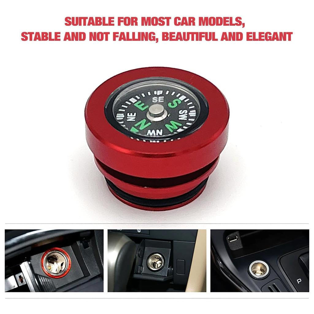 Cigarette Lighter Plug Cover | Compass Dustproof Universal Cigarette Button Car Lighter Plug,Car Cigarette