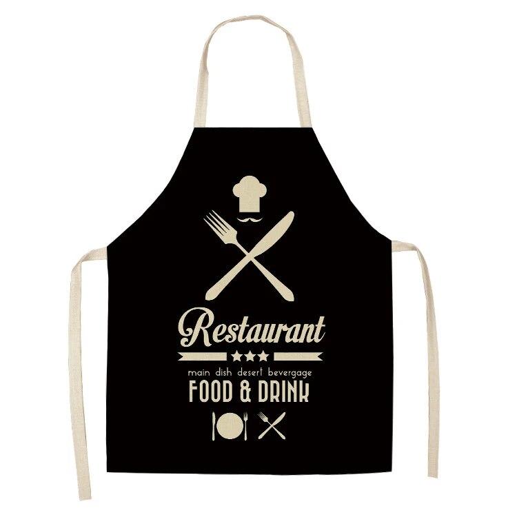 1 Piece Letter Men's and Women's Kitchen Aprons Linen Apron Home Apron Home Cooking Apron Catering Cleaning Apron Wholesale