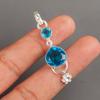 Swiss Blue Topaz Gemstone 925 Sterling Silver Jewelry Handcrafted Pendant 2.00" PP-5-6