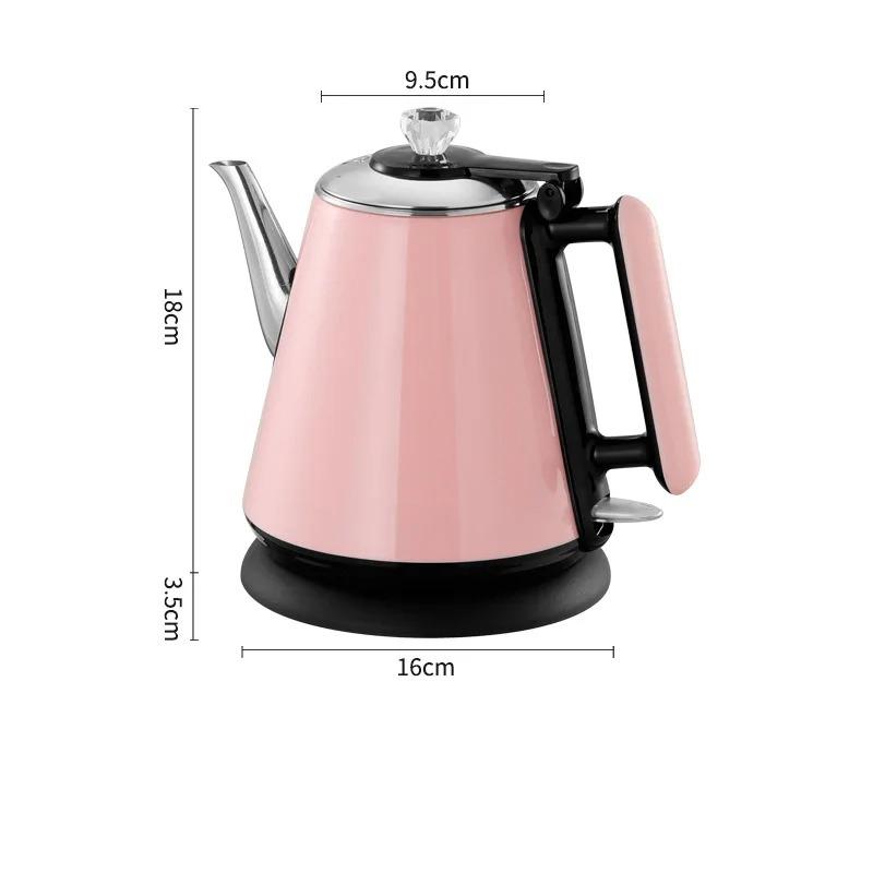 Электрический чайник 1 шт., утолщенная нержавеющая сталь 304, длинный носик, двухслойный, автоматическое отключение, защита от сухого пригорания, чайник для заваривания чая