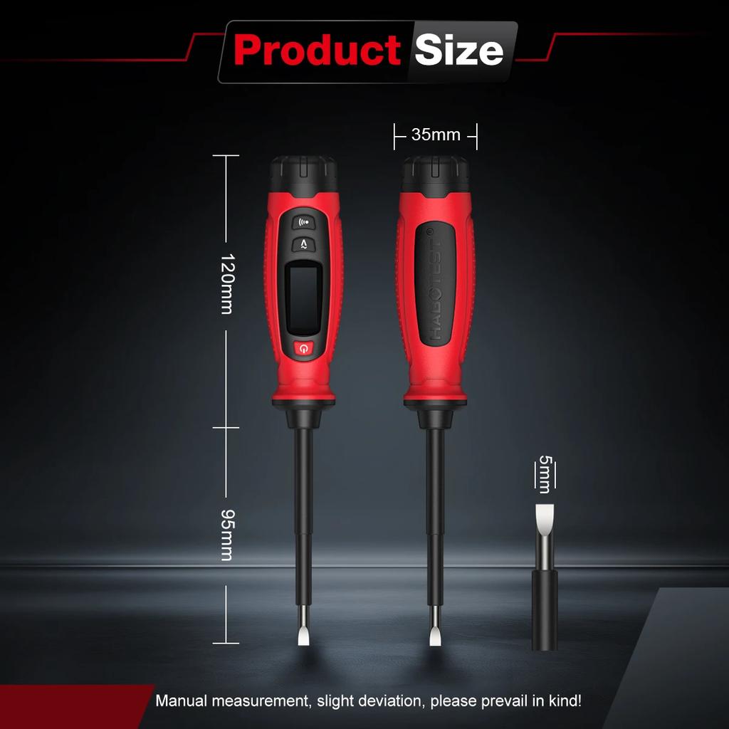 HT95B Digital Screwdriver Voltage Tester 3-500V NCV Cross/Word Electric Pen Handheld Non-Contact Test Live/Neutral Wire Detector