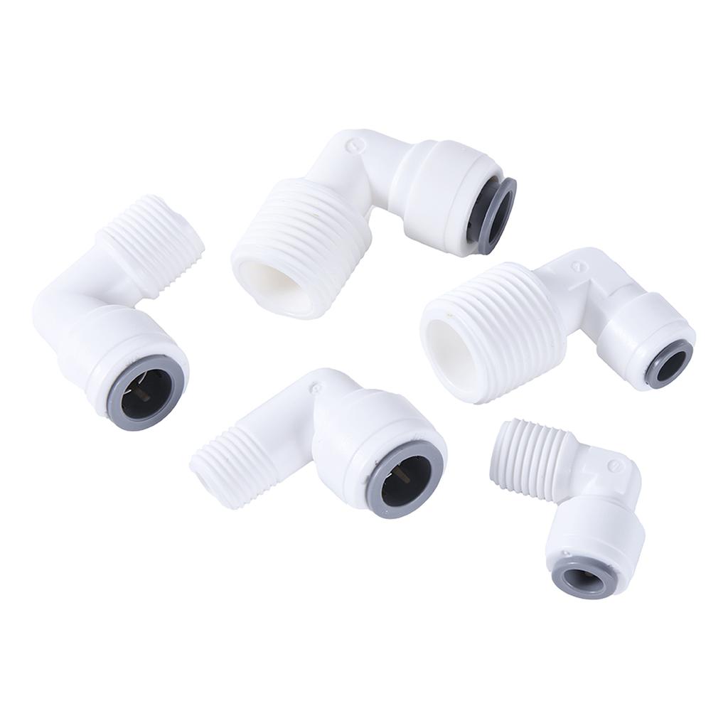 10 шт. коленчатый фитинг для обратного осмоса, 90 градусов, наружная резьба, внутренняя резьба 1/4 3/8, шланг POM, быстроразъемный фитинг для аквариума, детали фильтра обратного осмоса
