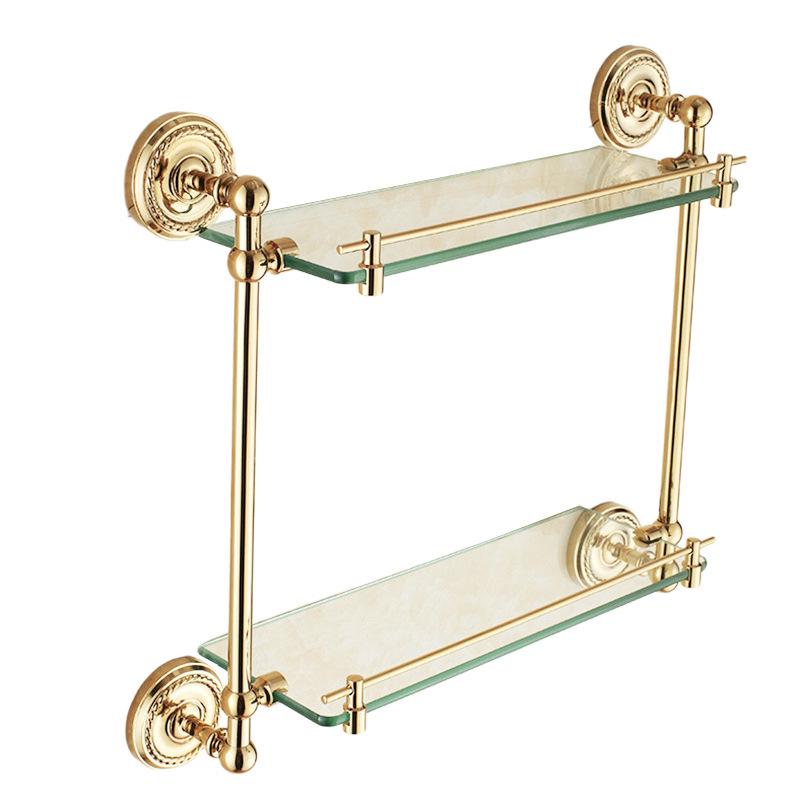 European Gold All-Copper Bathroom Towel Rack & Accessories Set