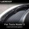 LUCKEASY For Tesla Model 3 Stainless Steel Trunk Inner Guard  -model3 2017-2023 Car Inner Rear Bumper Guard Plate Cover Trim