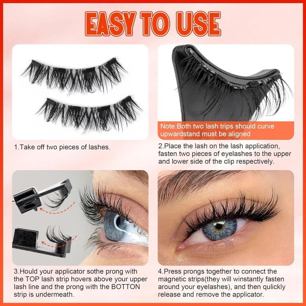 Natural Look Magnetic Eyelashes No Glue False Eyelashes Magnetic Lashes  for Eyelash Extension