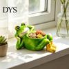 Устойчивый к погодным условиям цветочный горшок, Милый горшок-лягушка, Декоративный смоляной горшок, Забавное садовое украшение в пасторальном стиле для суккулентов, для дома