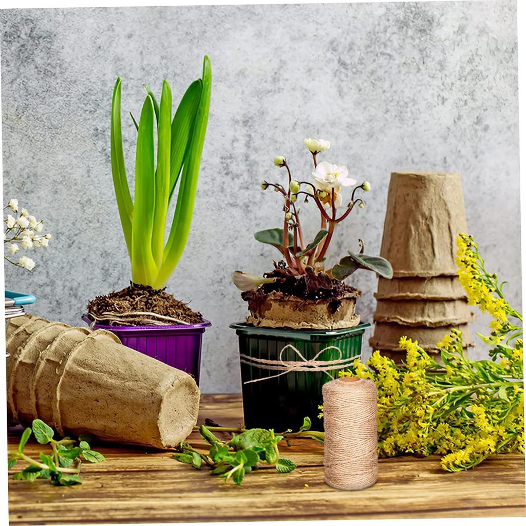 Джутовая веревка 2 мм, натуральный толстый садовый шпагат для поддержки растений, связывания в пакеты, поделок, упаковки, кружевных проектов