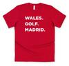 Футболка Wales Golf Madrid Футболка Смешной Флаг Празднование Валлийский Подарок