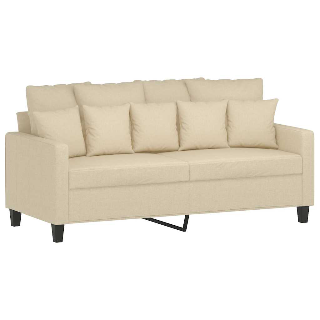 2 Seater Sofa Cream 140 cm Fabric