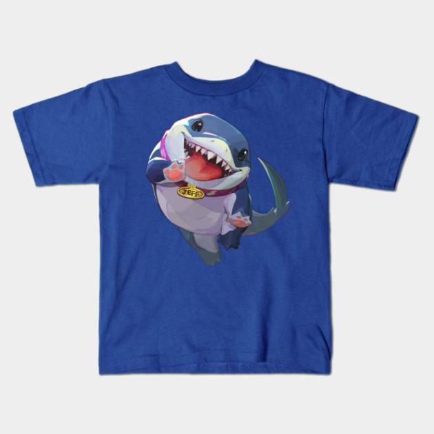 Boys Girls Soft Cotton Graphic Tees Jeff The Landshark Breathable Daily School Wear Kids T-Shirts