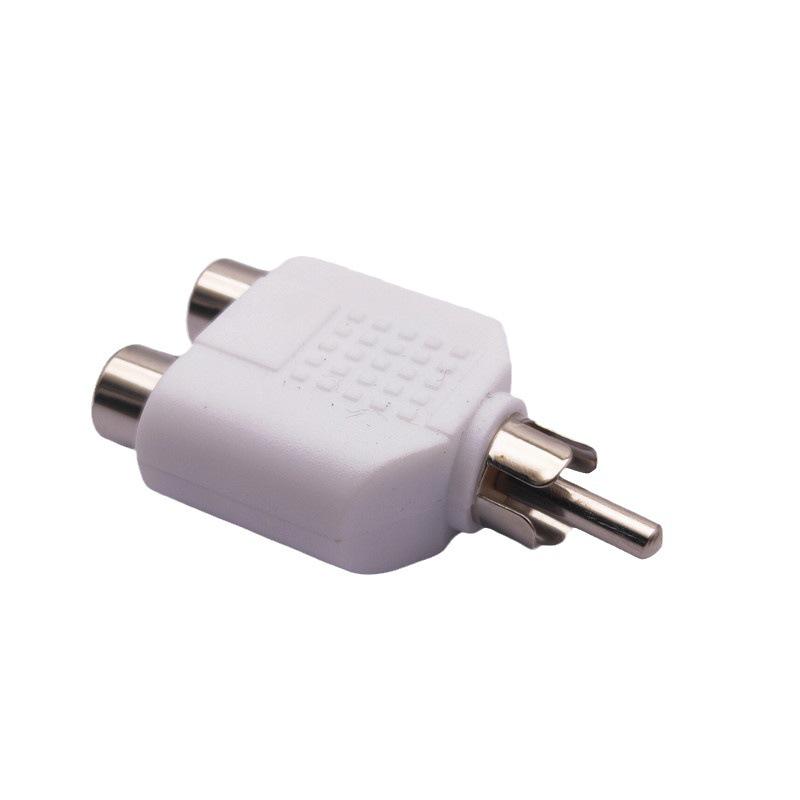 Никелированный RCA-адаптер 1-в-2, 4-цветный, яркий RCA-штекер на два RCA-гнезда, конвертер.