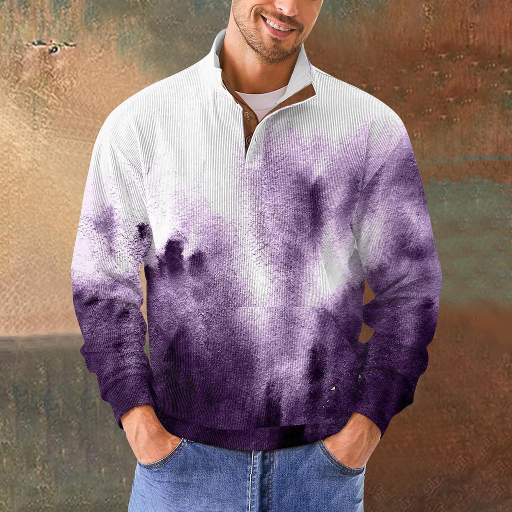 Мужская повседневная толстовка в стиле ретро с градиентным принтом