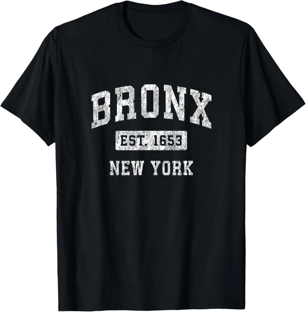 Унисекс винтажная футболка Bronx New York с потертым текстом, черная