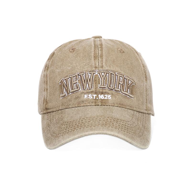 Baseball cap children versatile retro old washed cotton big head circumference showing face small sunshade soft top cap men